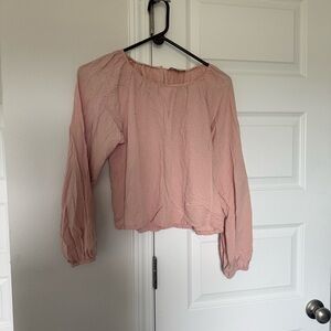 LOFT Blush Pink Long-Sleeve Textured Women's Blouse